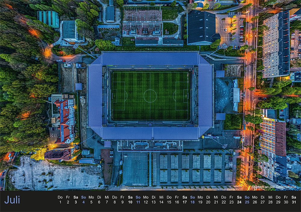 Chemnitz-Kalender 2027 – Juli: Das Stadion an der Gellertstraße von oben