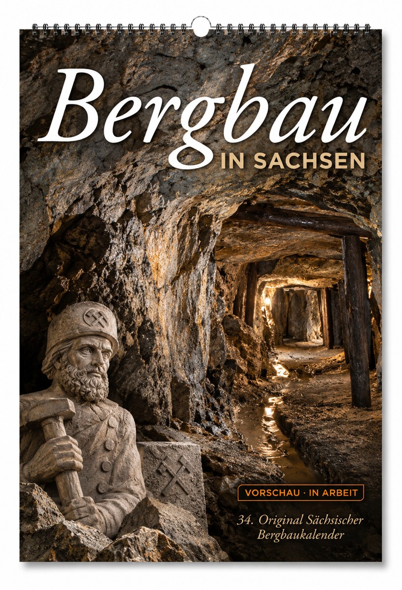 Fiktiver Titelentwurf des 34. Bergbaukalenders, als Vorschau gekennzeichnet