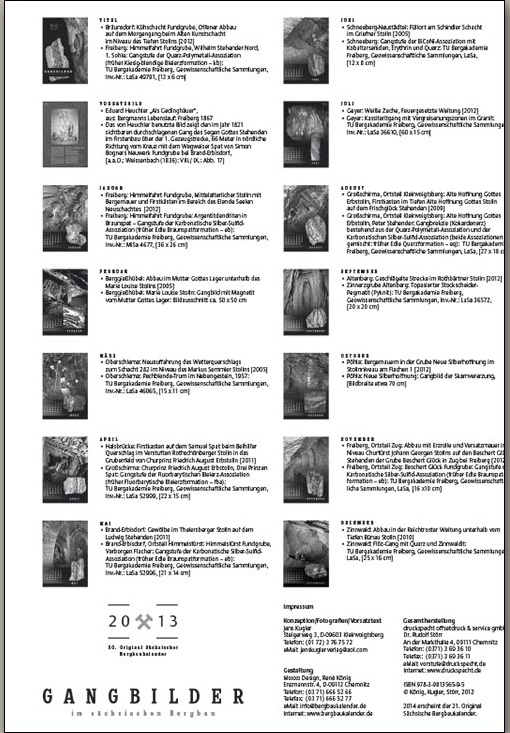 Explanatory notes 2013: Image descriptions and original imprint