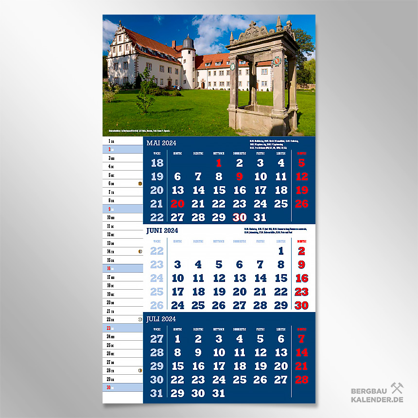 Monat Juni des Kalender 2024 Deutschland - Schenckschloss in Buchenau-Eiterfeld in Hessen