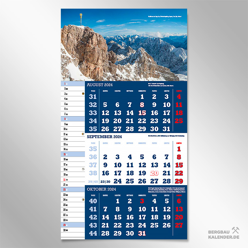 Monat September des Kalender 2024 Deutschland - Zugspitze, Wettersteingebirge, Bayern