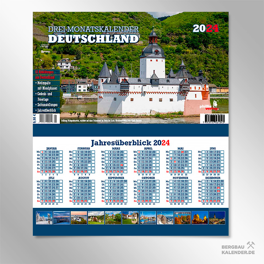 Titelblatt des Kalender 2024 Deutschland - Zollburg Pfalzgrafenstein, Rheinland-Pfalz