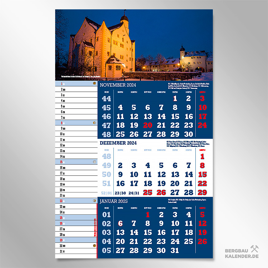 Titelblatt des Kalender 2024 Sachsen - Wasserschloss Klaffenbach