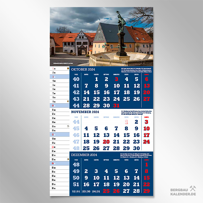 Titelblatt des Kalender 2024 Sachsen - Falknerbrunnen in Lauenstein