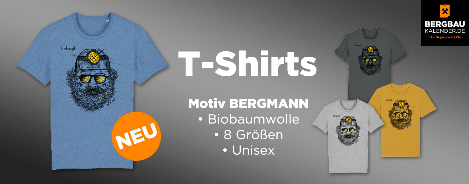 T-Shirts in verschienden Farben aus Biobaumwolle mit dem Motiv BERGMANN