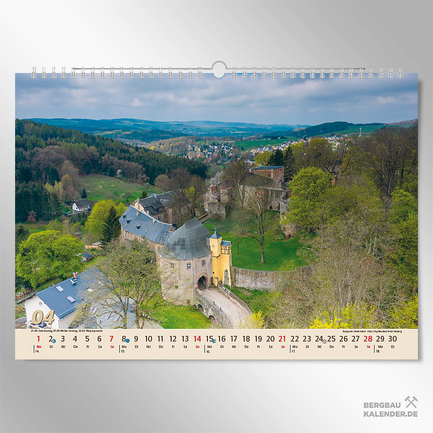 Erzgebirge Sehenswürdigkeiten: Kalender Glanzlichter Erzgebirge 2024 - Burgruine Hartenstein