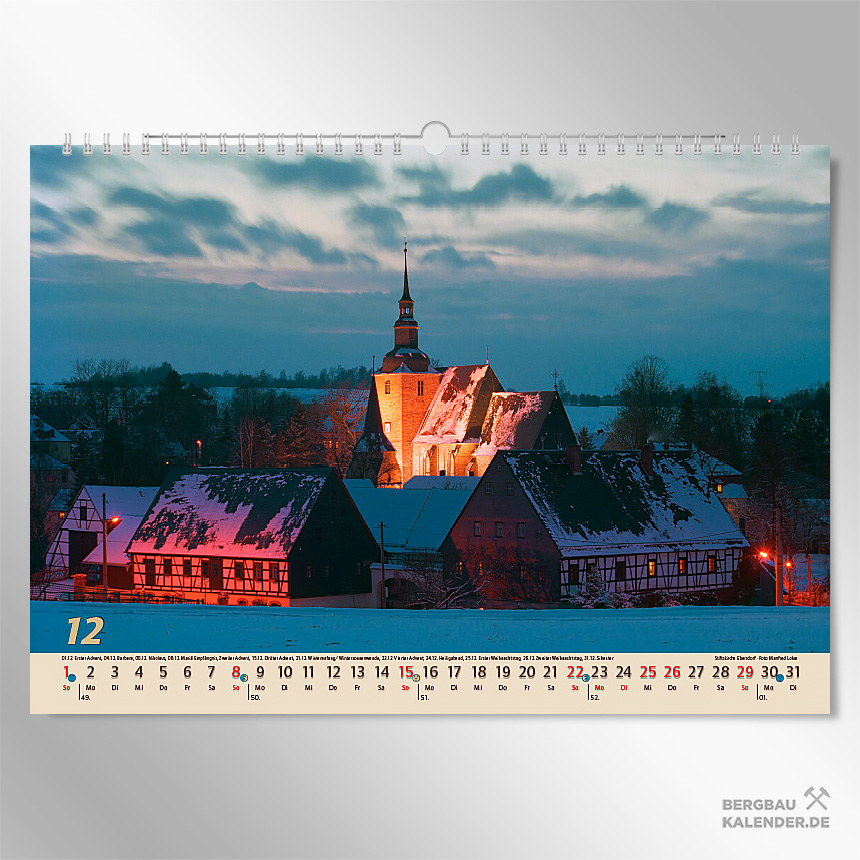 Erzgebirge Sehenswürdigkeiten: Kalender Glanzlichter Erzgebirge 2024 - Stiftskirche Ebersdorf