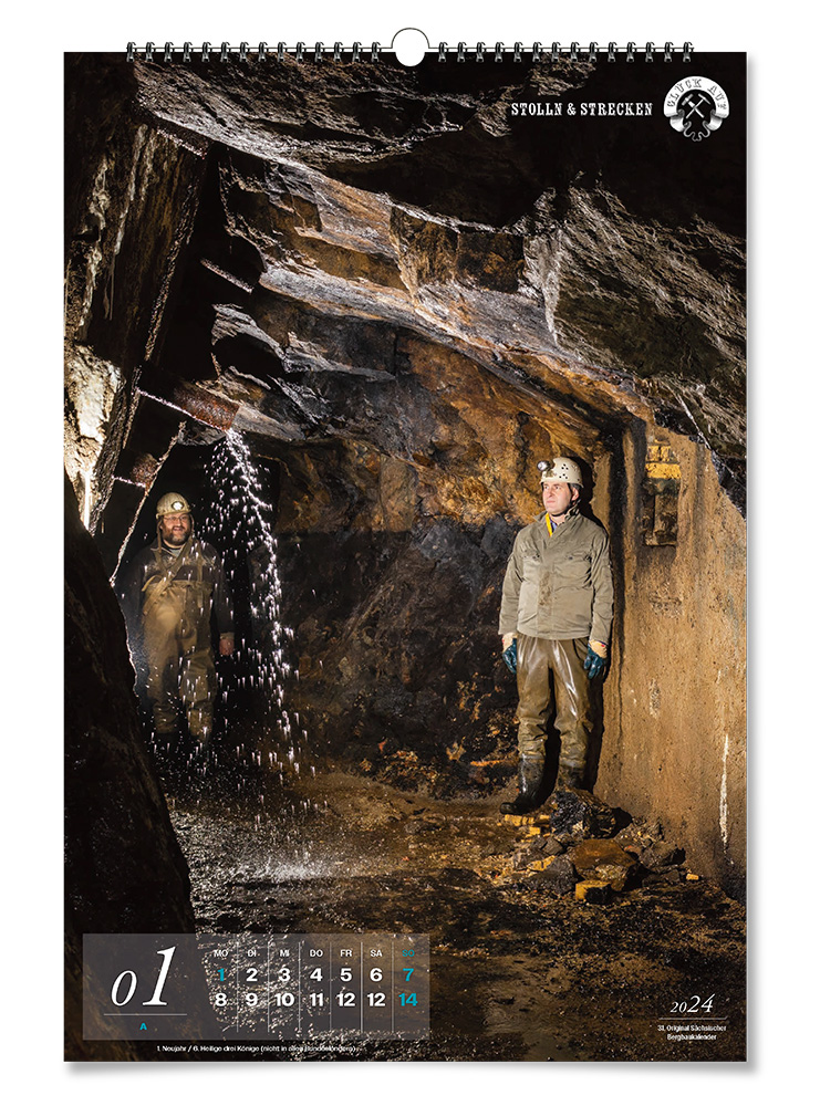 Bergbaukalender 2024 - Sachsens Bergbau - Januar