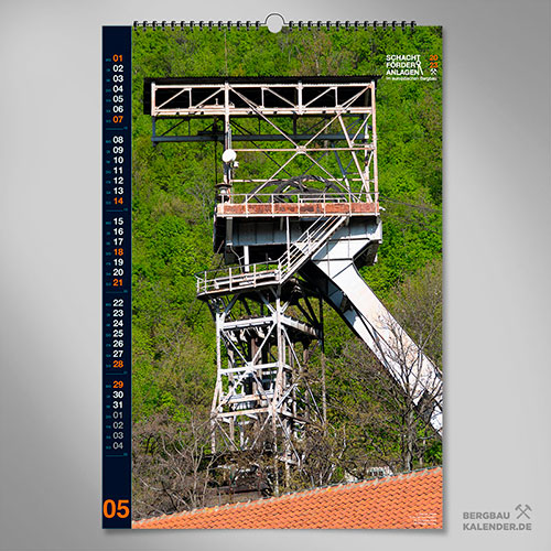 Bergbaukalender 2023 - Mai - Schachtförderanlagen im europäischen Bergbau