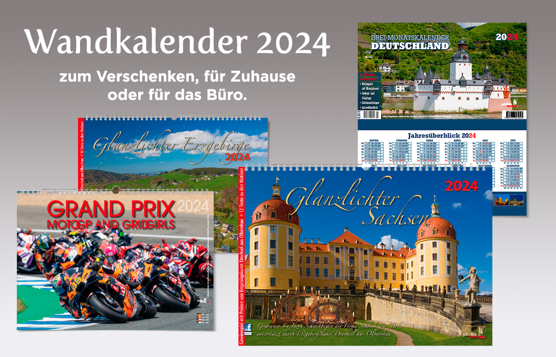 Wandkalender 2024 - Wunderbare Bildkalender zu Sachsen, Erzgebirge, Deutschland und dem Bergbau