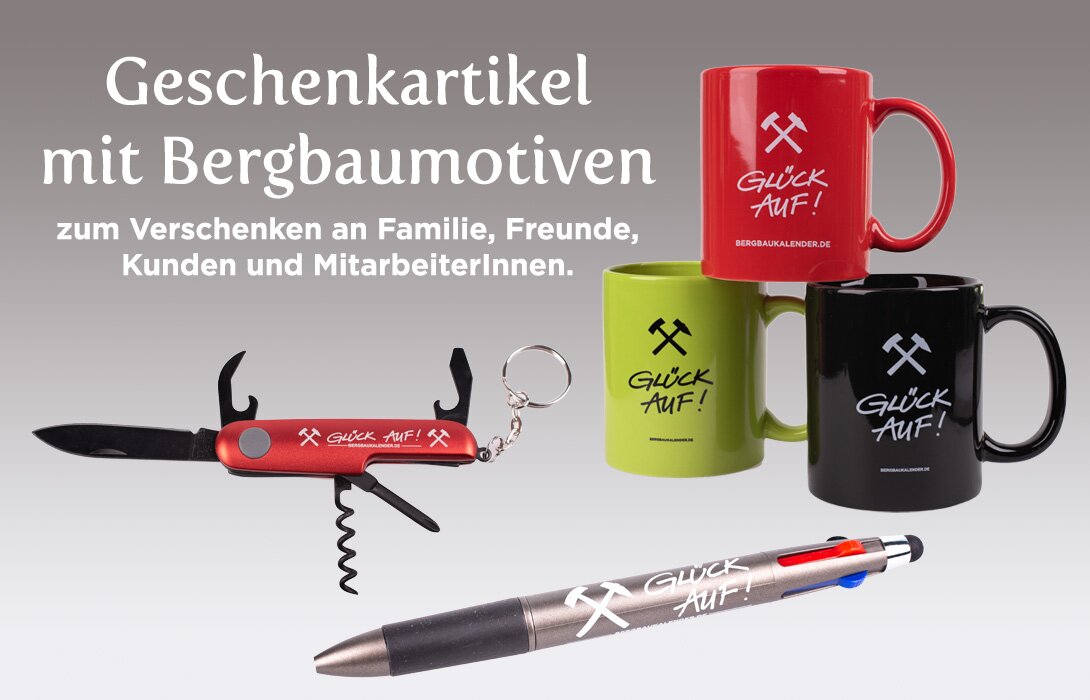 Geschenkartikel mit Bergbaumotiven