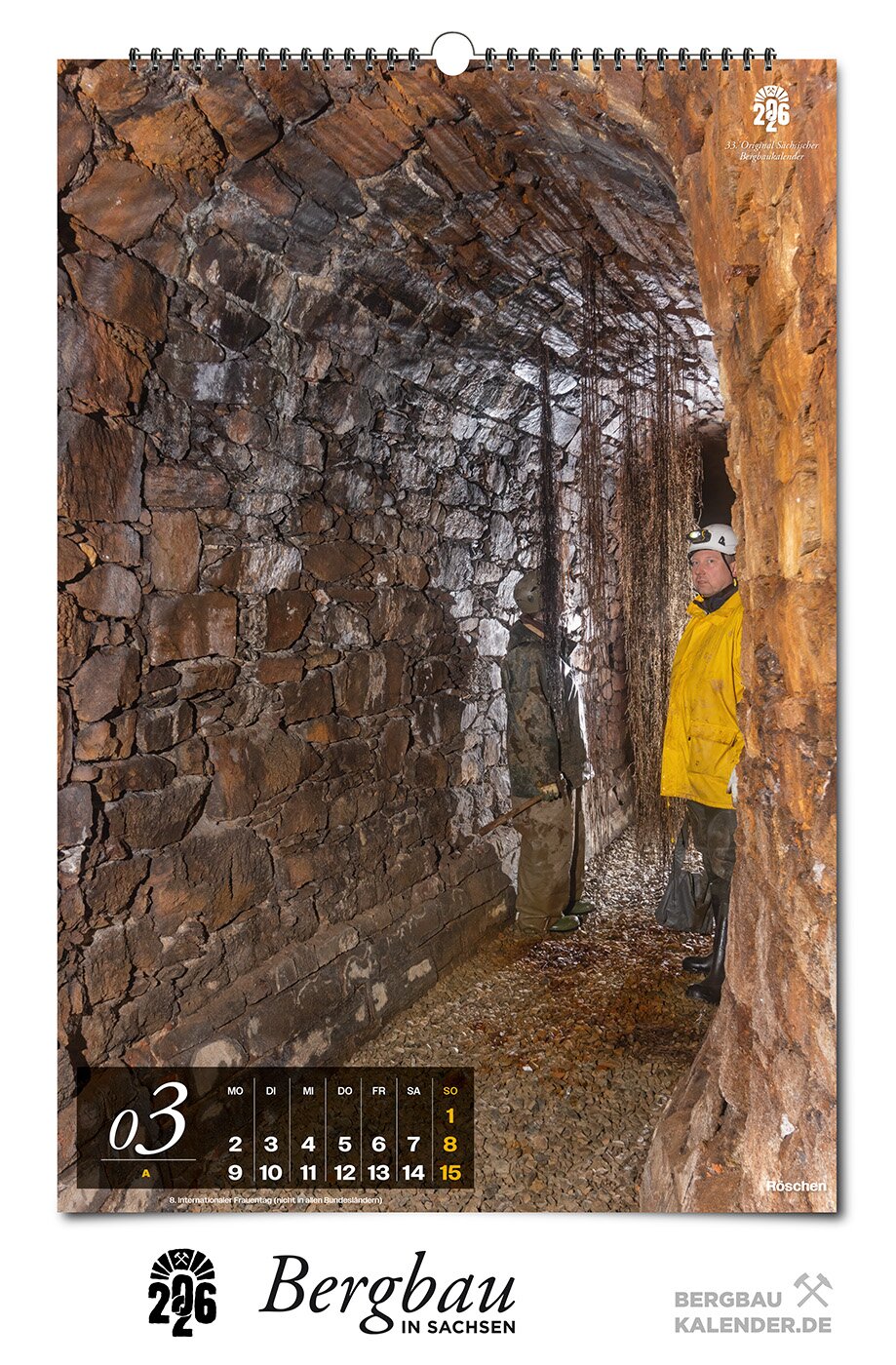 Bergbaukalender 2026 - März A - Röschen