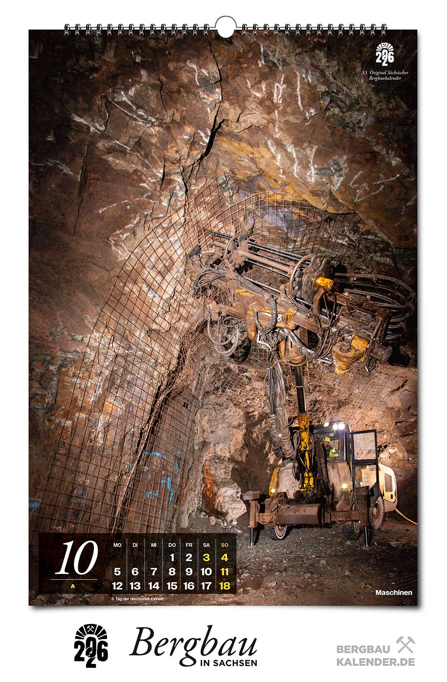 Bergbaukalender 2026 - Oktober A - Maschinen