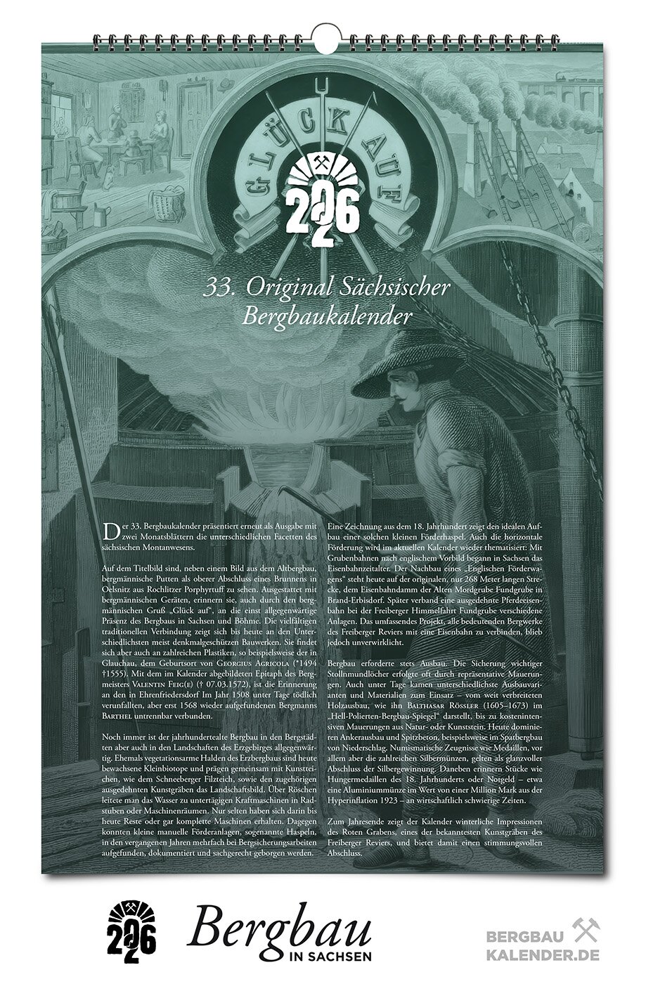 Bergbaukalender 2026 - Vorsatzblatt mit Einleitung