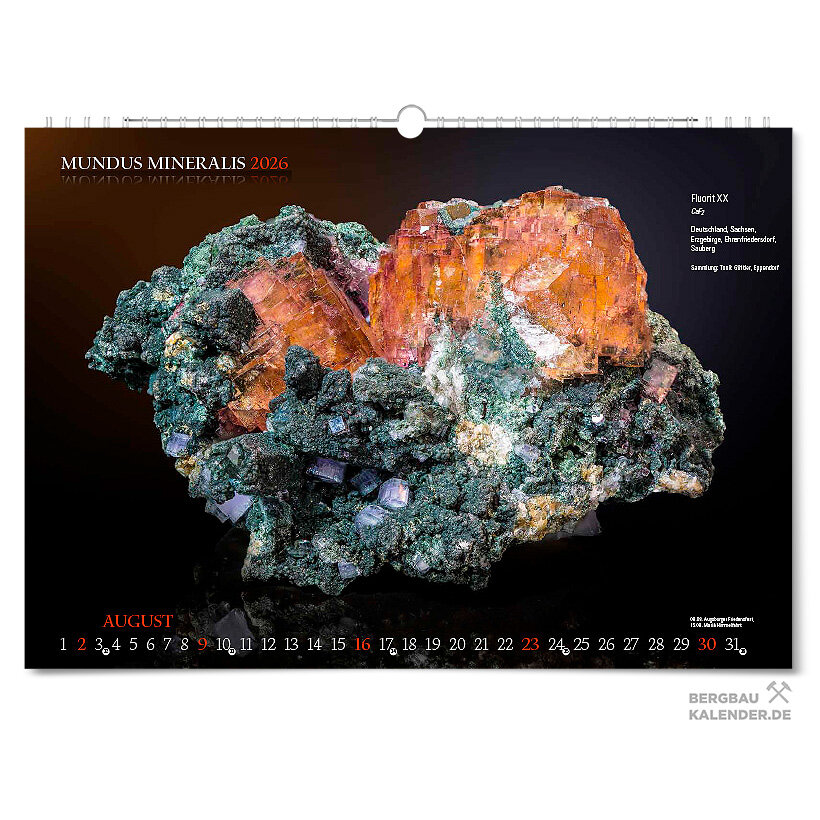 Mundus Mineralis 2026 - Mineralienkalender - August