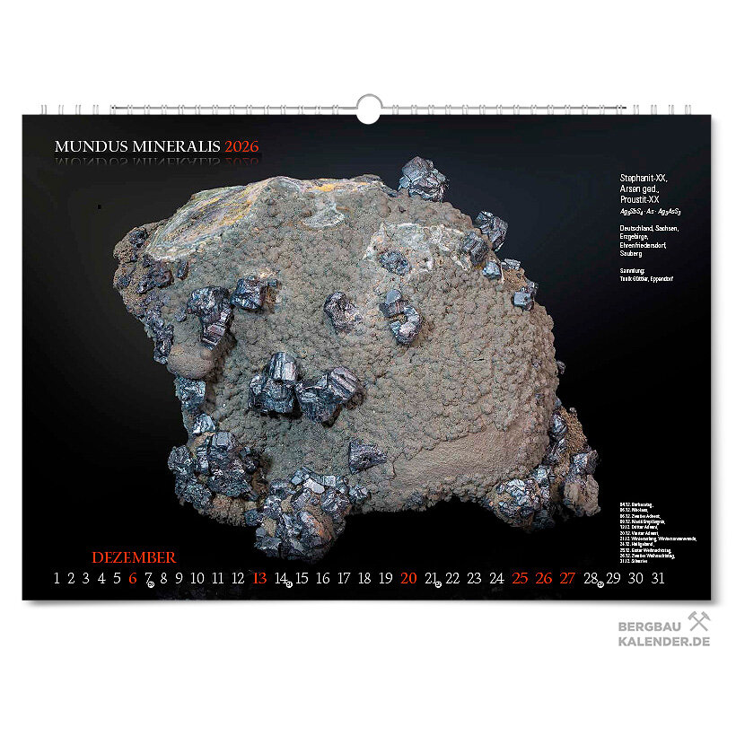 Mundus Mineralis 2026 - Mineralienkalender - Dezember