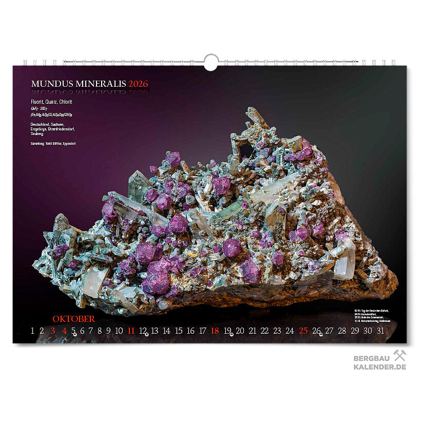 Mundus Mineralis 2026 - Mineralienkalender - Oktober