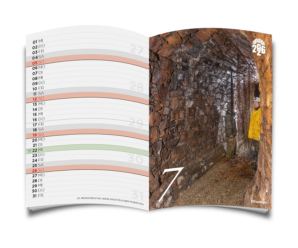 Innenseite MINI Bergbaukalender 2026 - Juli - Abbildung Röschen