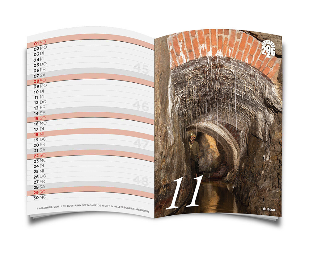 Innenseite MINI Bergbaukalender 2026 - November - Abbildung Ausbau