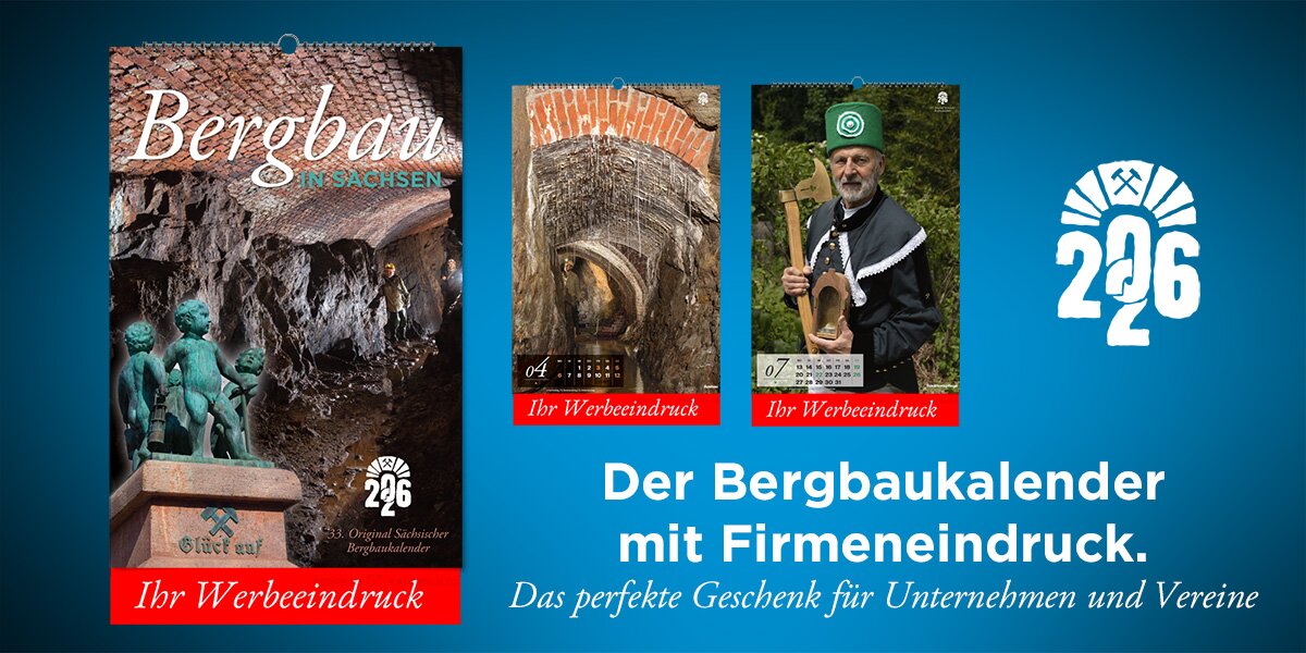 Der Bergbaukalender 2026 mit Werbeeindruck für Firmen und Vereine