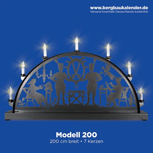 200 cm langer Auenschwibbogen Metall - Modell 200 - Der Schmuck fr Drauen in der Weihnachtszeit