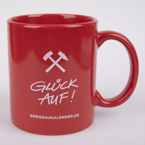 Kaffeebecher - Glück Auf! - Schlägel & Eisen - Keramik rot