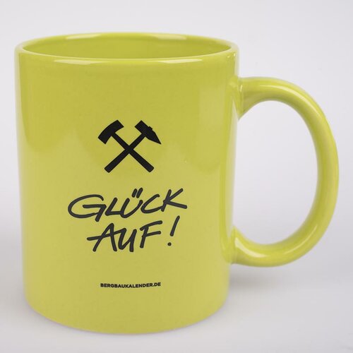 Kaffeebecher - Glück Auf! - Schlägel & Eisen - Keramik grün