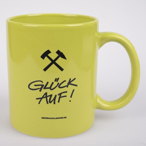 Kaffeebecher - Glck Auf! - Schlgel & Eisen - Keramik grn