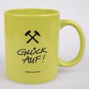 Kaffeebecher - Glck Auf! - Schlgel & Eisen - Keramik grn