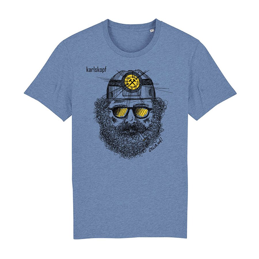 T-Shirt BERGMANN - Unisex - Biobaumwolle blau - 8 Größen von S bis 5XL - Rundhals - gute Qualität und angenehme Trageeigenschaften -perfektes Geschenk