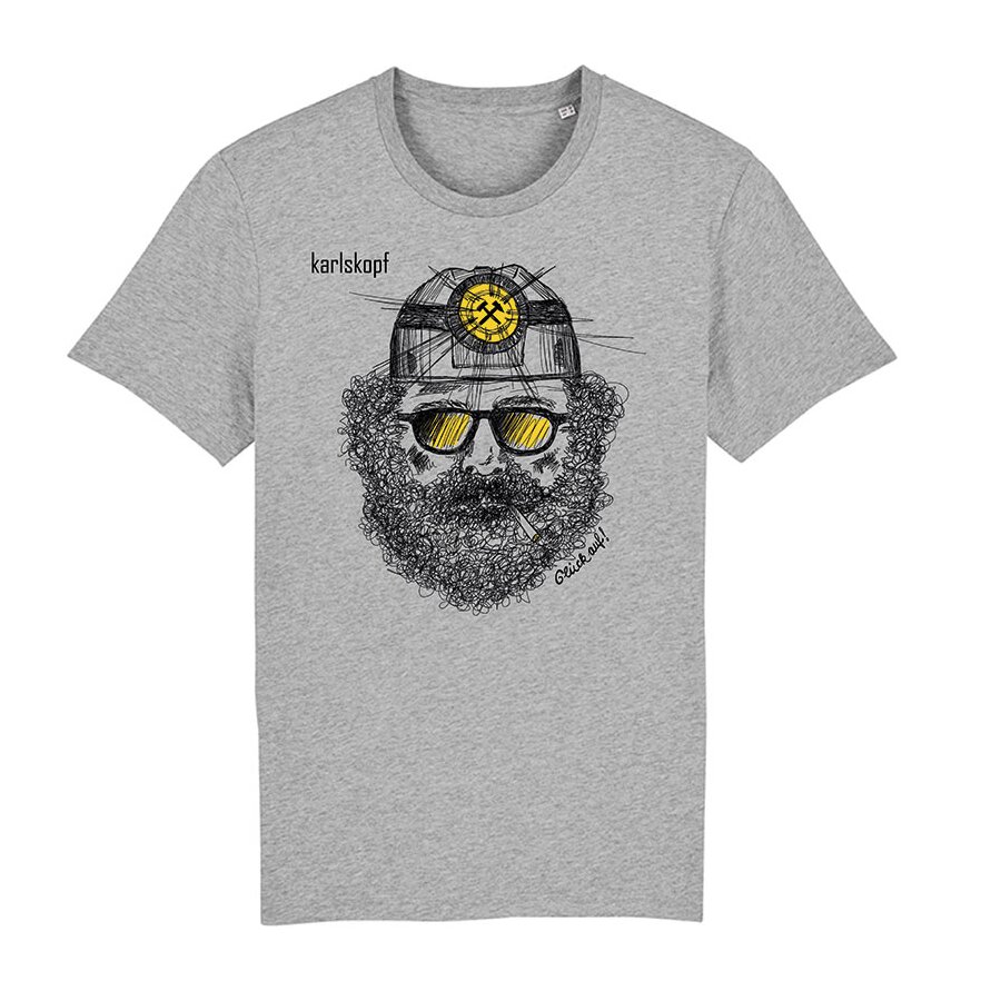 BERGMANN crew neck T-shirt - Unisex - Organic cotton, heather gray
