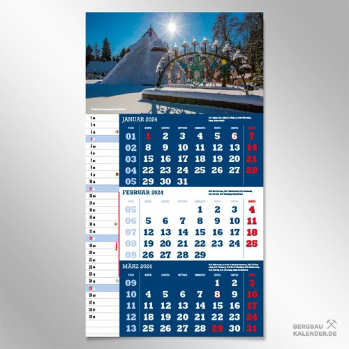 Calendar Saxony 2024 - 3 month planner