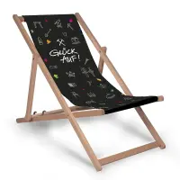 Wooden Deck Chair Garden with Mining Symbols | Folding...
