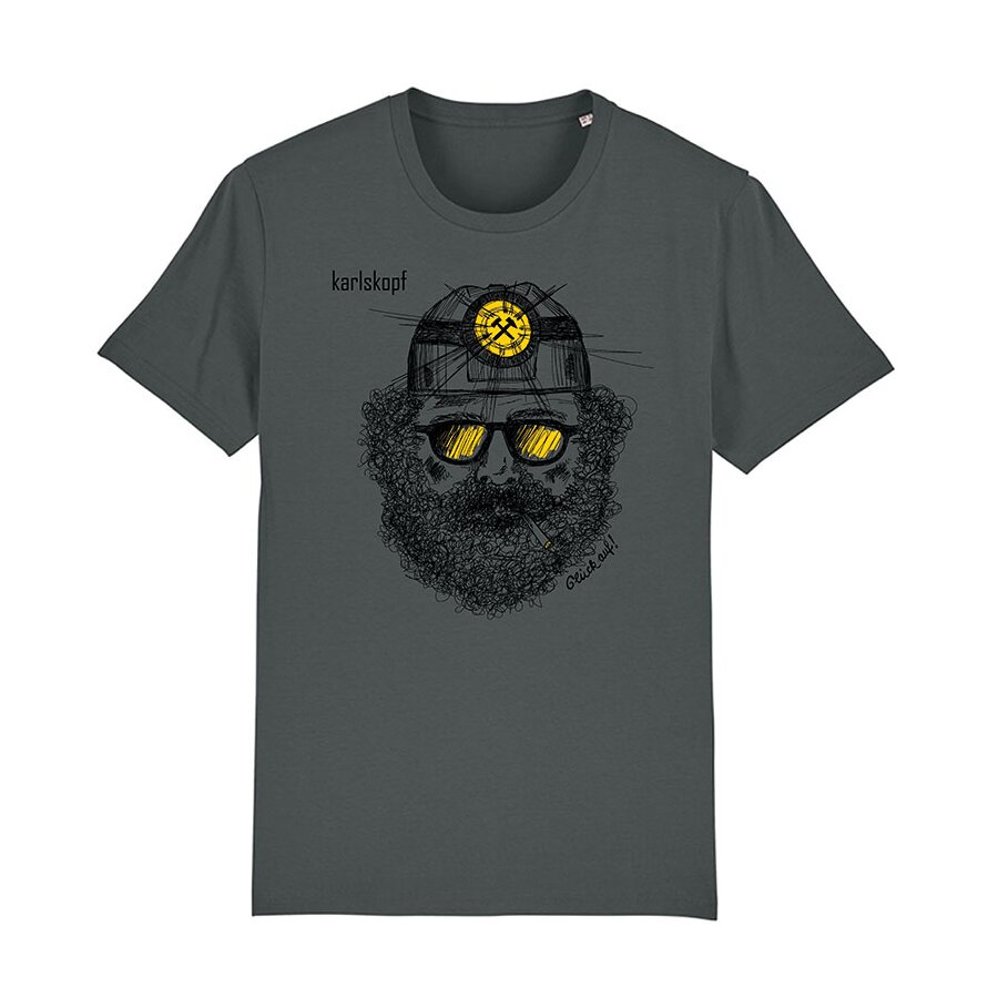 BERGMANN crew neck T-shirt - Unisex - Organic cotton anthracite