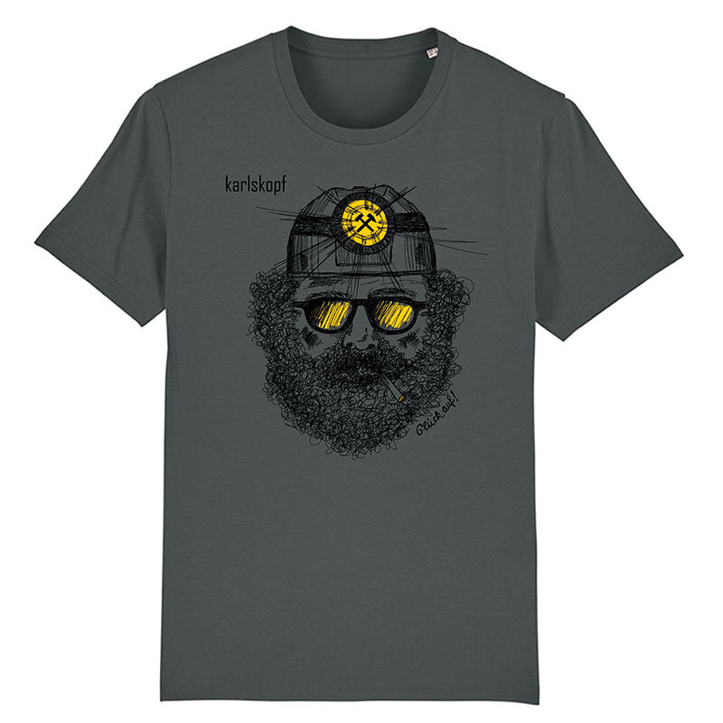 BERGMANN crew neck T-shirt - Unisex - Organic cotton anthracite
