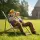 Wooden Deck Chair Garden with Mining Symbols | Folding Sun Lounger