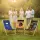 Wooden Deck Chair Garden with Mining Symbols | Folding Sun Lounger