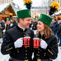 Ceramic mug, red mirror finish with mining motif Mountain...