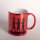 Ceramic mug, red mirror finish with mining motif Mountain parade - Good luck!