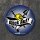 Round mining sticker “Good luck!”