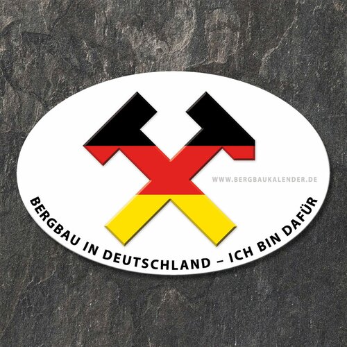 Ovaler Bergbau-Aufkleber &#9874 Bergbau in Deutschland - Ich bin dafür!