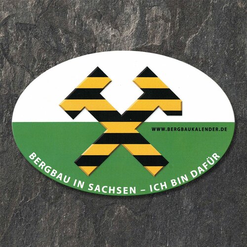 Ovaler Bergbau-Aufkleber &#9874 Bergbau in Sachsen - Ich bin dafür!