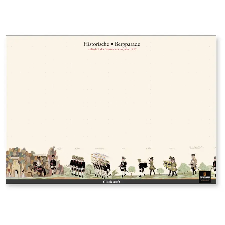 Notepad with historical mountain parade - Saturn Festival 1719