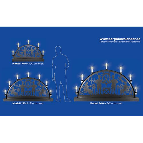 Groer Auenschwibbogen ERZGEBIRGE aus Metall - 200 cm lang mit Schriftzug Erzgebirge - Zur Weihnachtszeit sehr schne Auendekoration