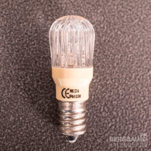 Stromsparende LED-Ersatzleuchtmittel 0,5 Watt für Außenschwibbogen - Fassung E14, 12 Volt