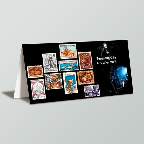 Greeting Card Mining Stamps from all over the world - Good luck!