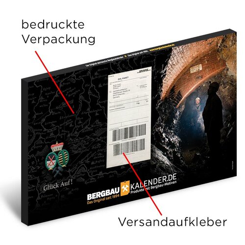 Zusatzverpackung für Bergbaukalender - Ideal wenn man den Wandkalender verschenken möchte.