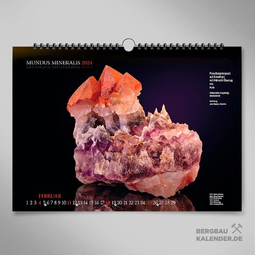 Mineralienkalender MUNDUS MINERALIS 2024: Der besondere Wandkalender mit einzigartigen Mineralienabbildungen