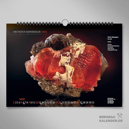 Mineralienkalender MUNDUS MINERALIS 2024: Der besondere Wandkalender mit einzigartigen Mineralienabbildungen